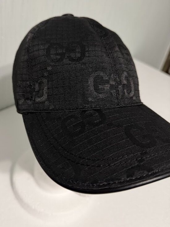 Black Monogram Jacquard Baseball Cap Adjustable Strap Streetwear Hat main image 7